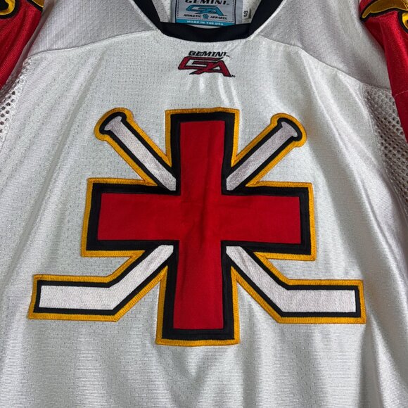Vintage Hockey Jersey Size 48 White Red Cross Gemini - Picture 2 of 13